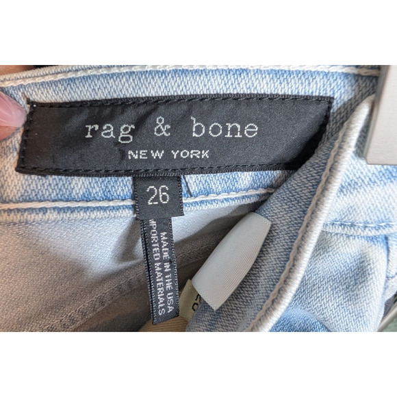 Rag & Bone Ankle Cigarette Jean Light Wash Dean Rinse Frayed Hem 26 Indie Luxe - Picture 6 of 11